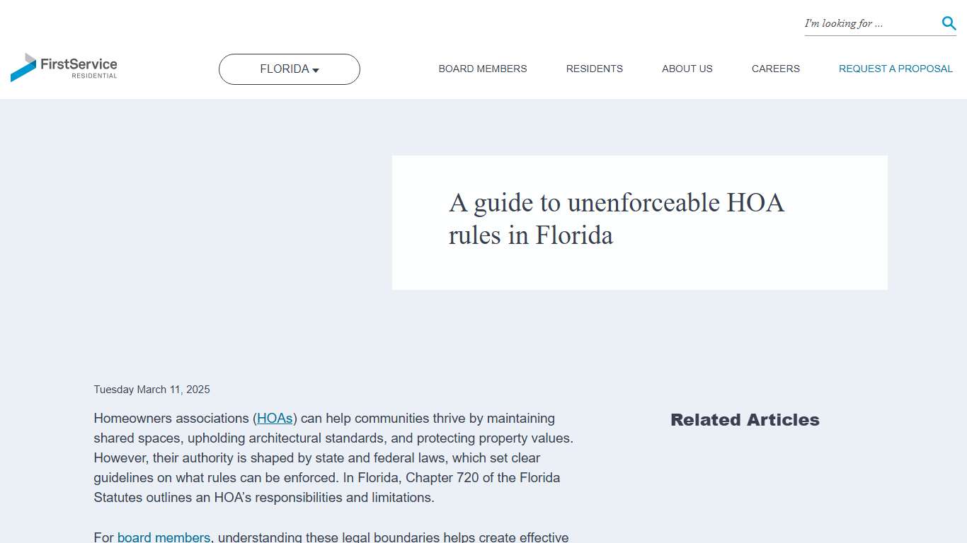 A guide to unenforceable HOA rules in Florida