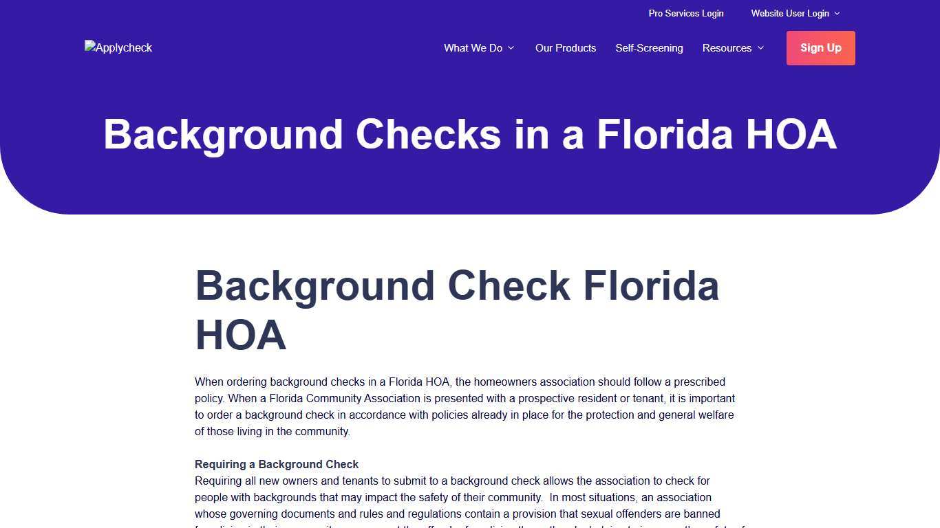 Background Checks in a Florida HOA Applycheck